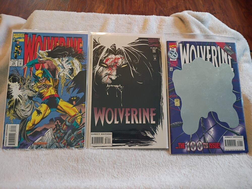 Wolverine #73, 82, 100 Key Kills Genesis Hologram Lot Of 3 Marvel NM High Grade